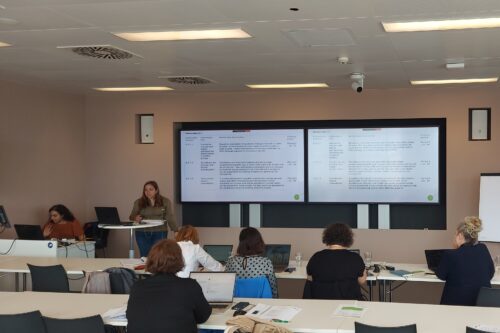 presentation in front of sitting people