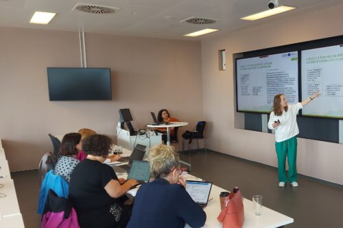 presentation in front of sitting people