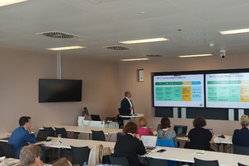 presentation in front of sitting people