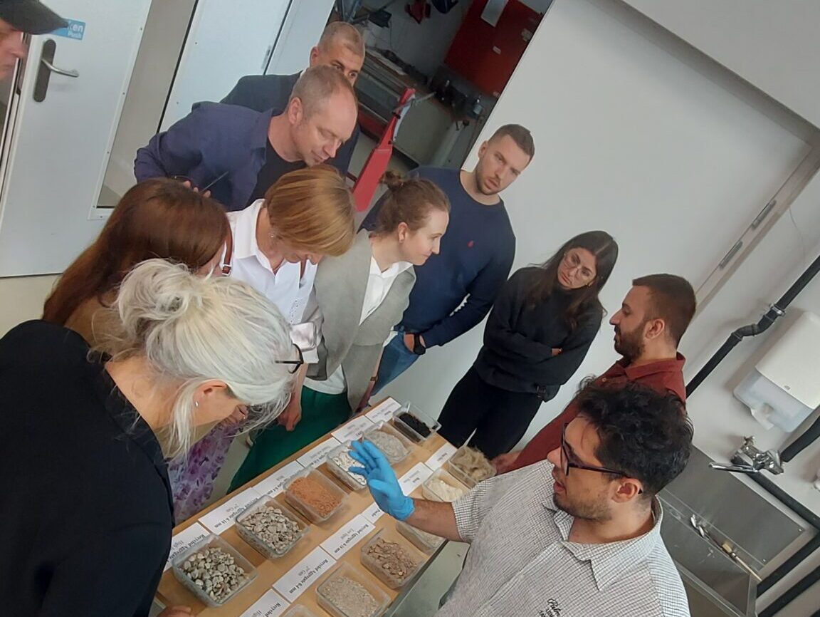 people looking at recycled aggregate