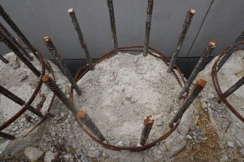 concrete with steel bars