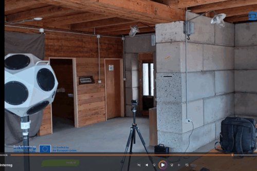 Still from the Nigrad Video showing the interior of a house